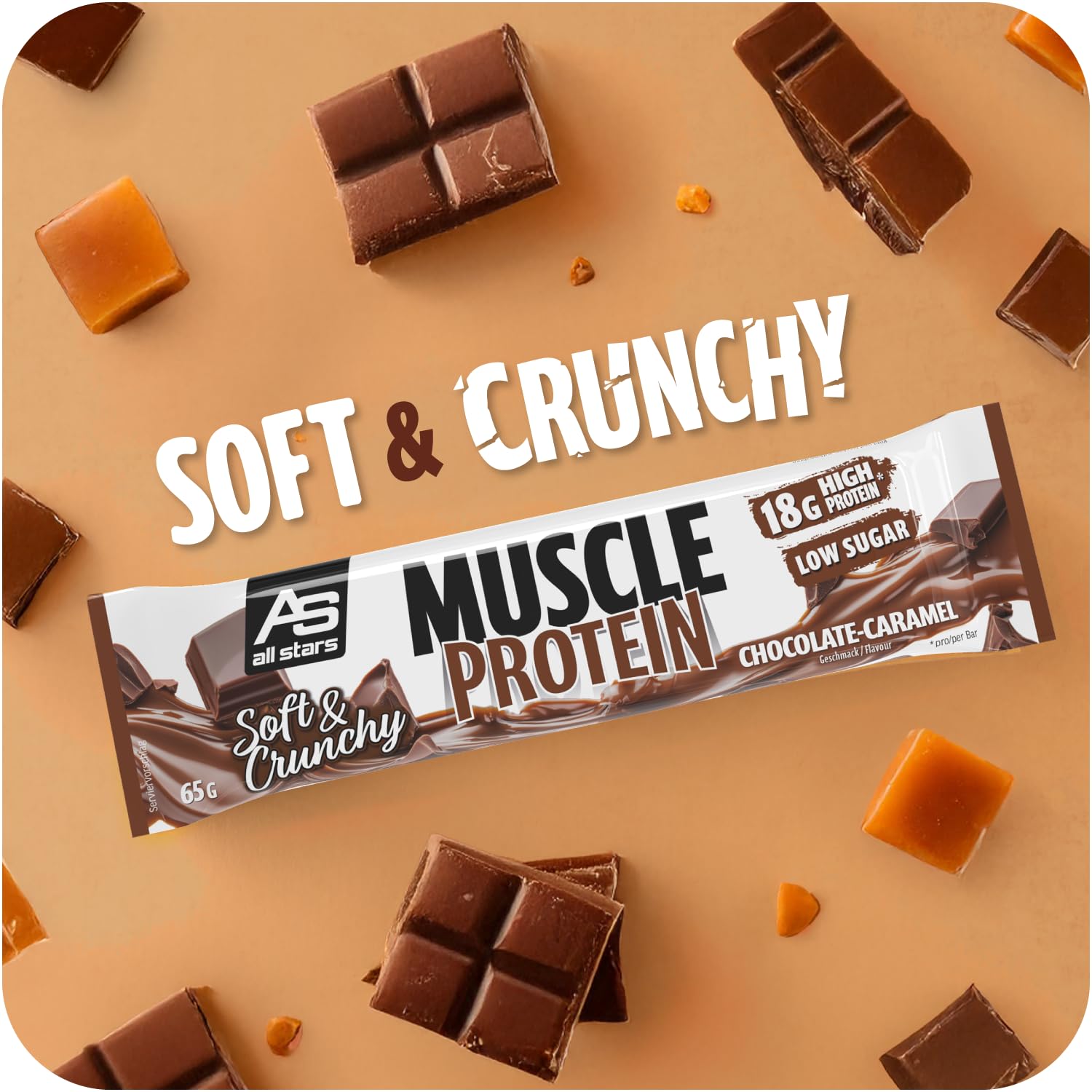 ALL STARS Muscle Protein Bar 12 x 65g Chocolate Caramel