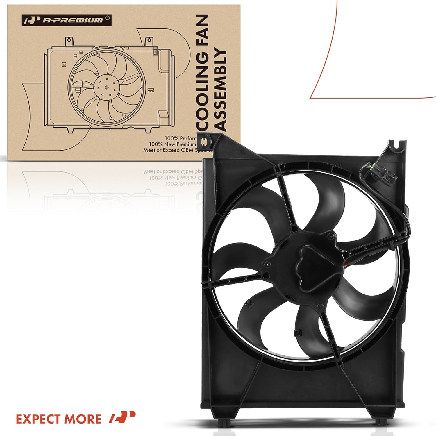 A-Premium A/C Condenser Fan Assembly Compatible with Select Kia Models - Amanti 2004 2005 2006, 3.5L - Replace# 977303F000