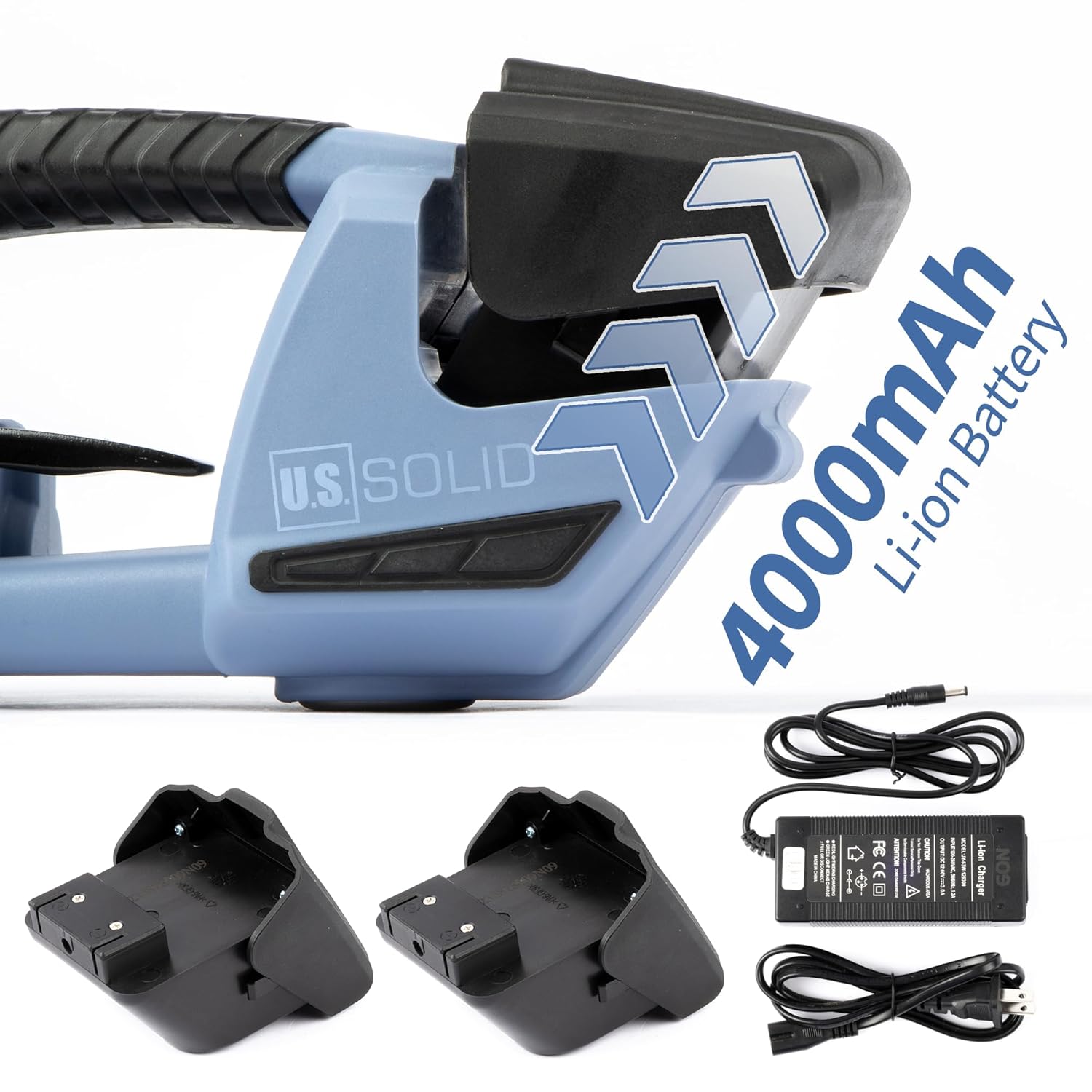 Two 4000mAh Li-ion batteries and the battery charger