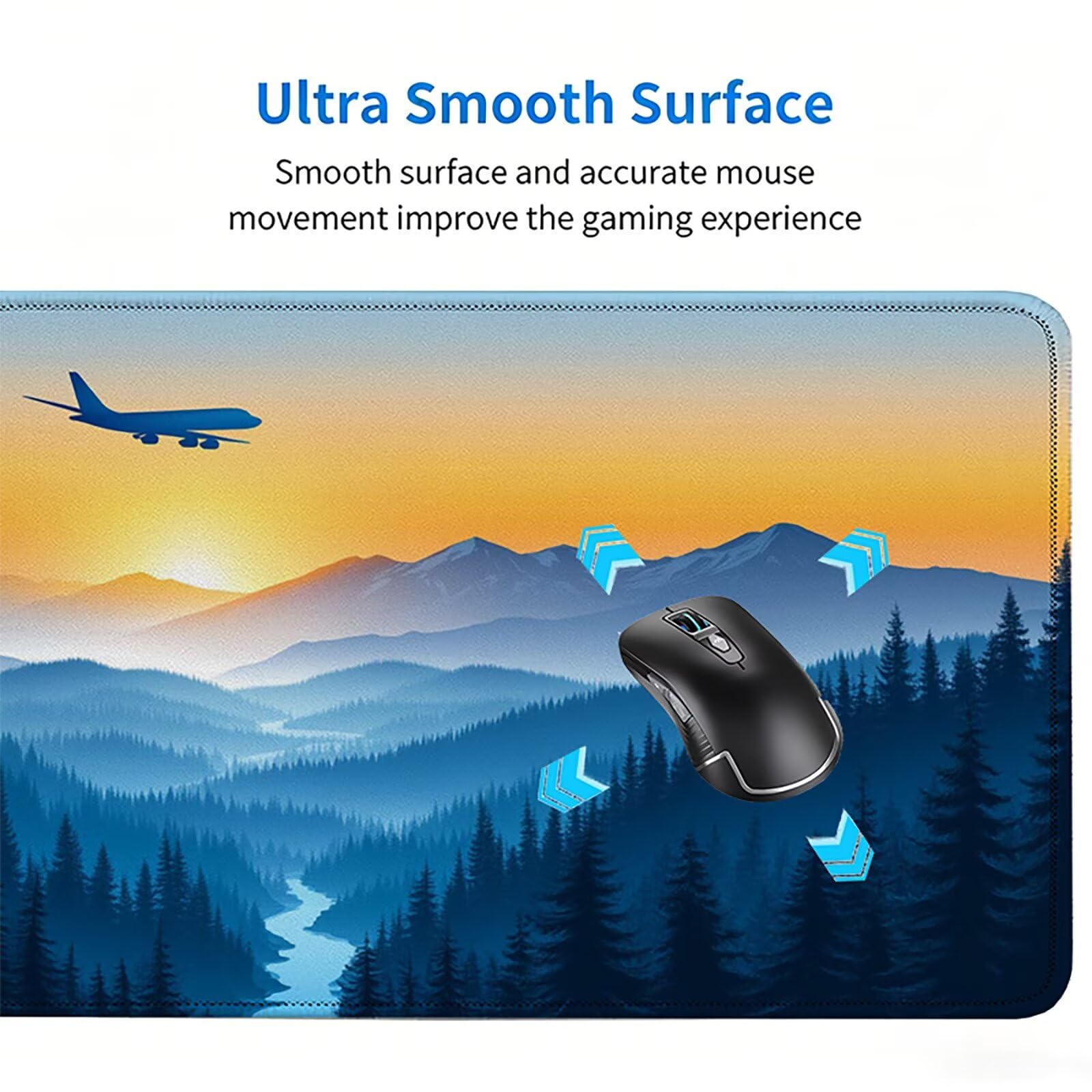 Tappetino Mouse Gaming, 1200x600mm Tappetino Mouse XXL arancione 0c0-129 | Mouse Pad Grande, Ottimizzato per i Sensori da Gioco, Migliora Precisione e Velocità, per Mac e PC, paesaggio