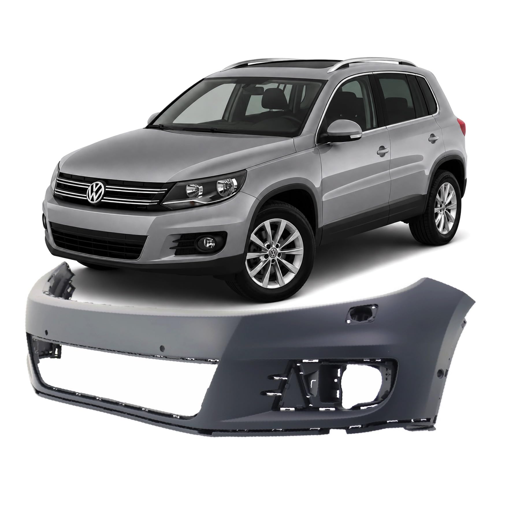 FitParts Compatible with Volkswagen Tiguan 2012–2015 Front Bumper Cover
