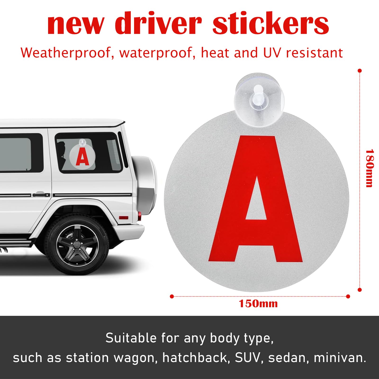 Lot De 2 Disque A Jeune Conducteur - 15 CM - Fixation Par