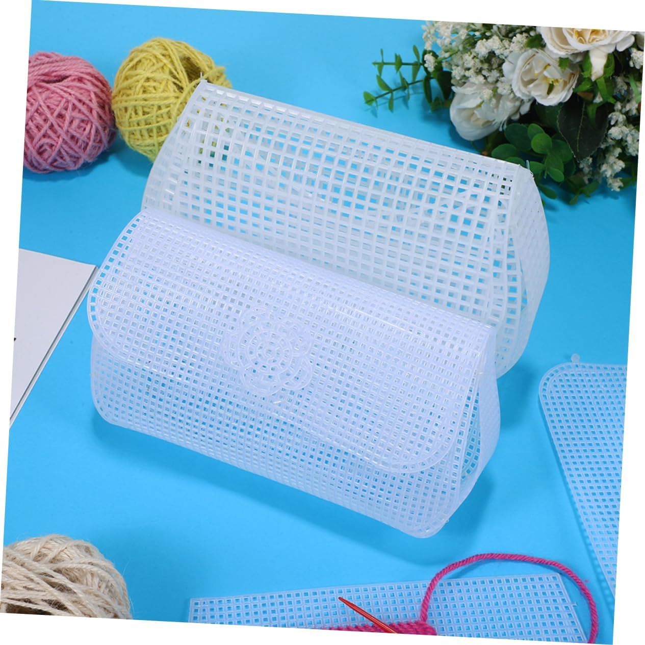 FELTECHELECTR 10sets Woven Mesh Sheets Mesh Netting for DIY Crafting Embroidery Sewing Plastic Canvas