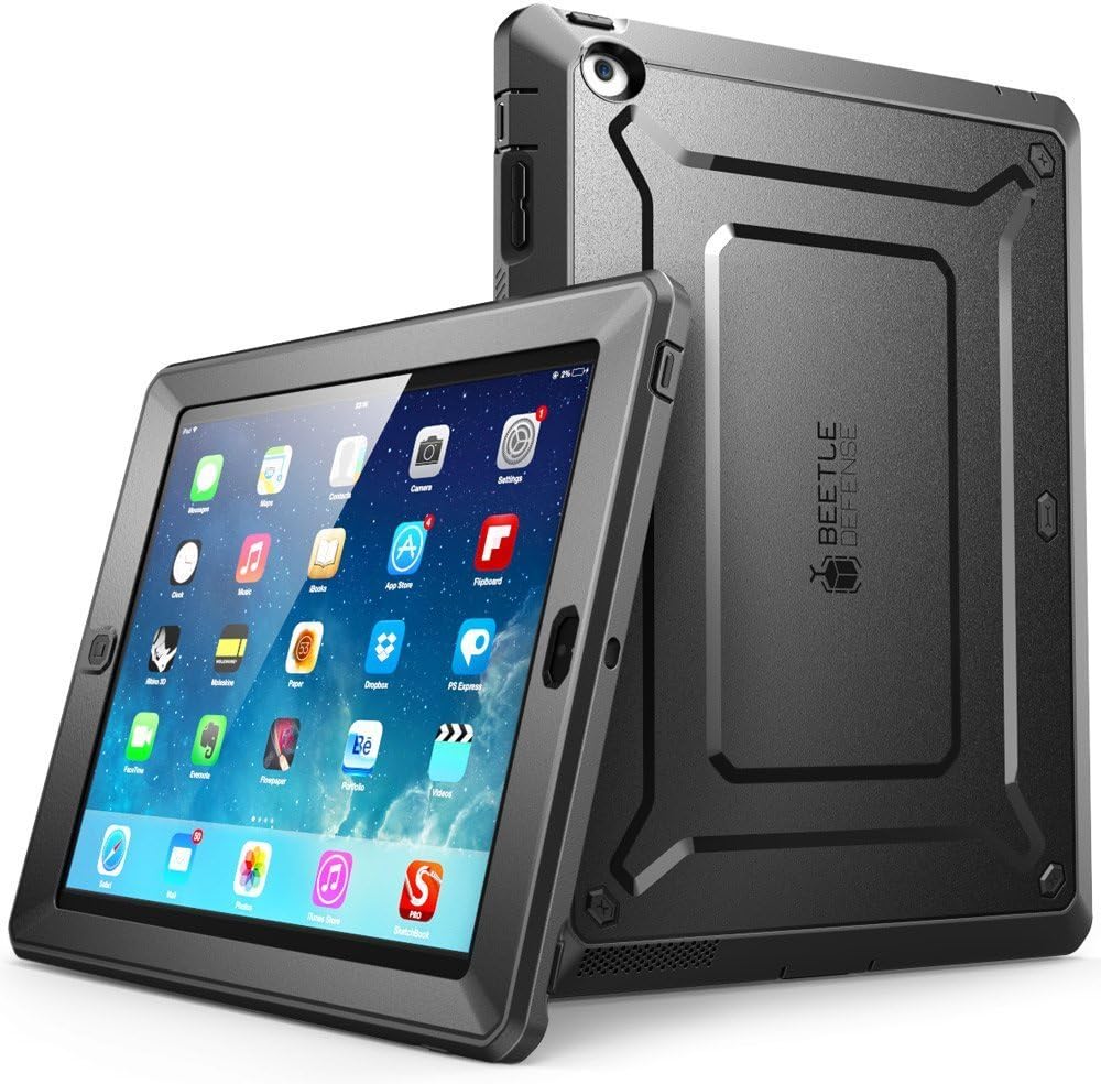 iPad 2 Unicorn Beetle Pro Case with Built in Screen Protector-Black
