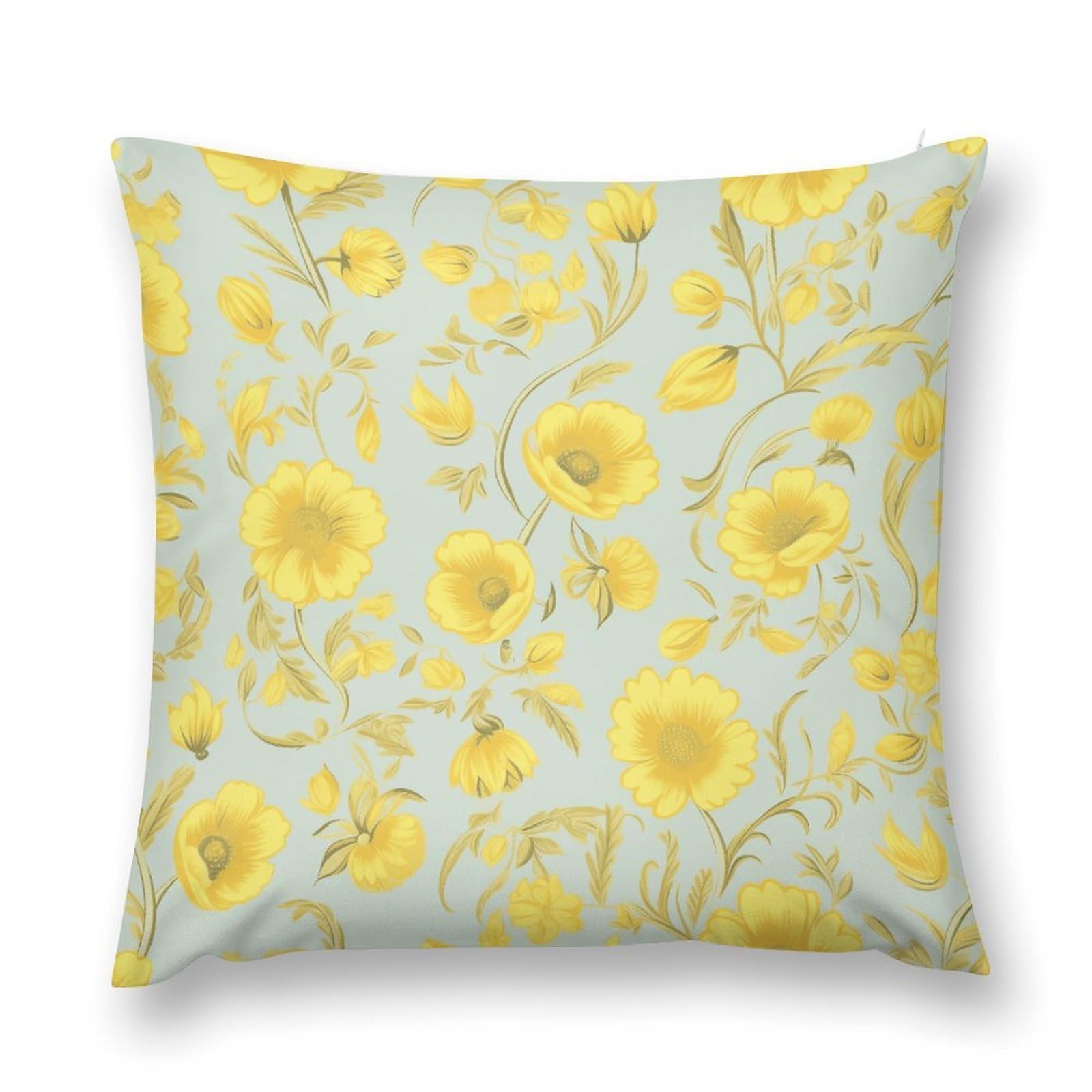 MUSM Yellow Flower Throw Pillow Cover 18 "x18 Wrinkle&Fade Resistant Cozy Soft Plush Pillow Case Protector Double-Sided Personalized Pillowcase Pillow Shams Cushion Cover for Home