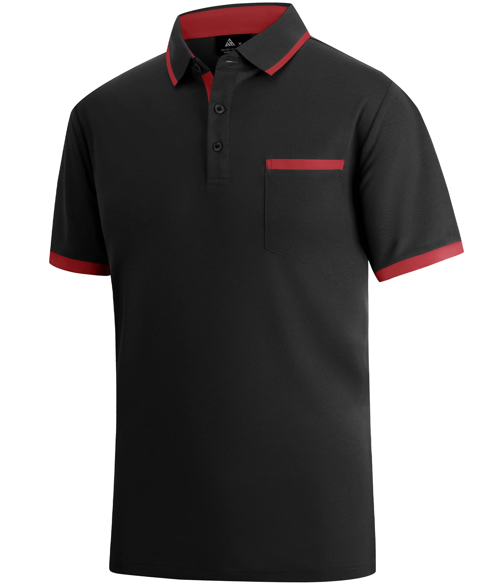 zitysport Polo Uomo Camicia a Maniche Corte Camicia da Golf Traspirante Uomo Camicie estive Sport Basic Slim Fit Tshirt con Tasca sul Petto Polo Shirt