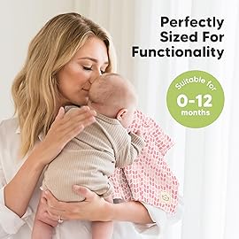 Organic Burp Cloths Baby Boy, Girl - 6-Pack Large Cotton Burping Cloths for Babies, Spit Up Rags, Super Absorbent, Ultra Soft Newborn Rag, Gender Neutral, Machine Washable, Durable (Blush)