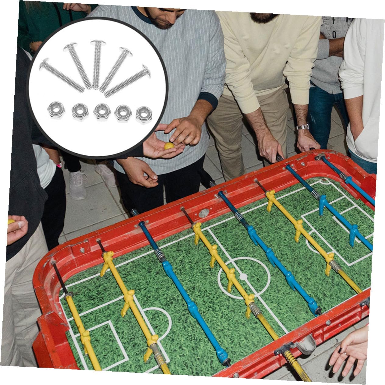 TOYANDONA Foosball Table Screw Silver Fasteners Foosball Table Screws Nut Football Machine Accessories Galvanized