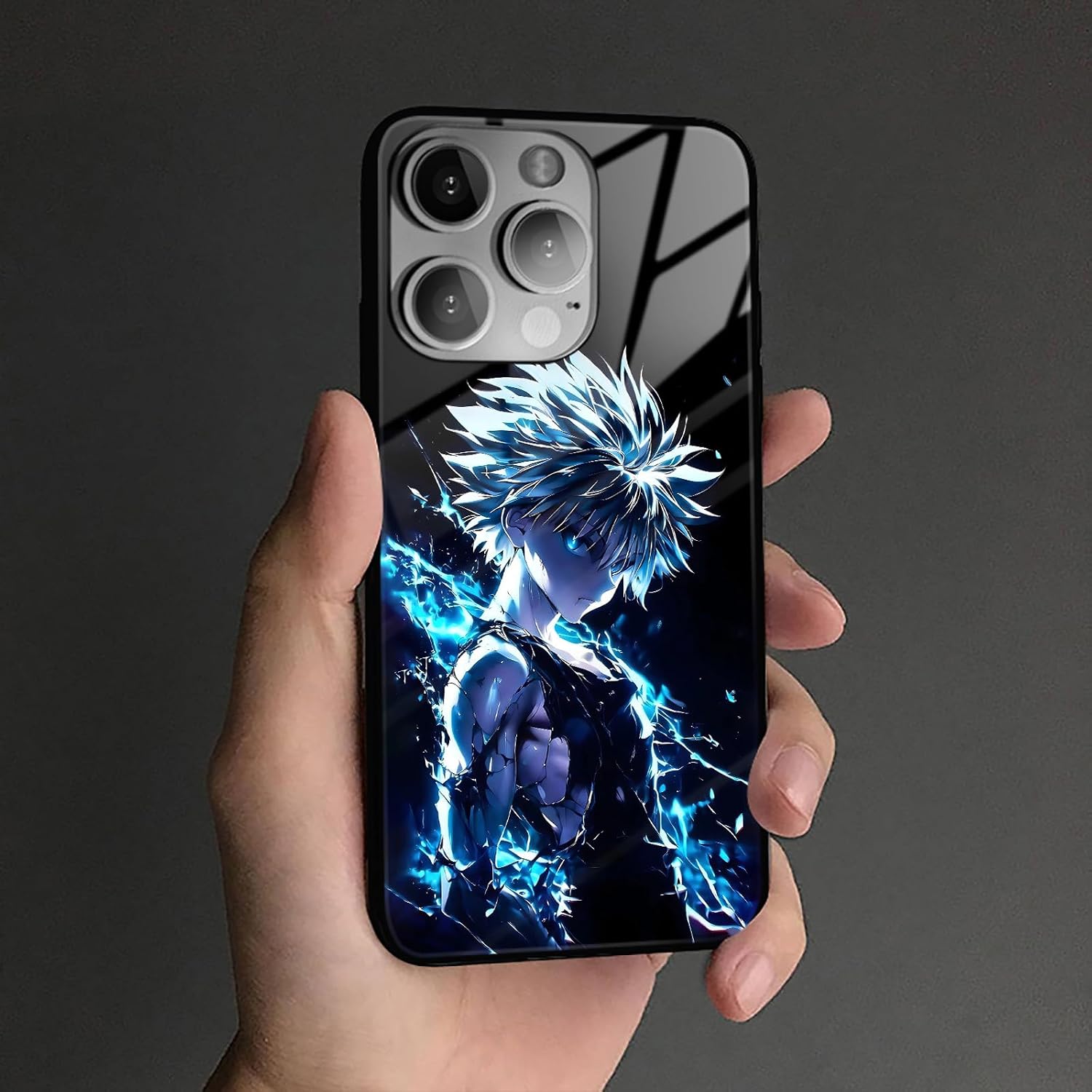 Killua Anime Glossy Glass Phone Case for iPhone 16e / 17e Manga Art Cover image 4