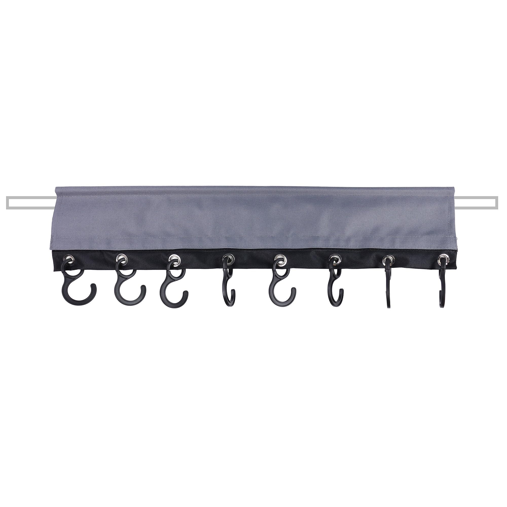 2X Camping Hakenleiste - 58x20cm mit 8 Haken - mit Keder + Klettband
