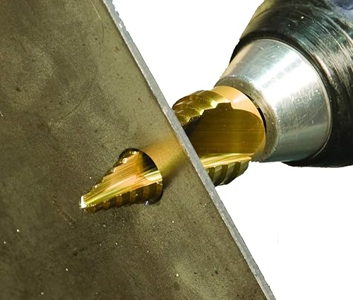 Miniatura 18 de Zhushan Juego de 5 brocas escalonadas, broca escalonada de alta velocidad, HSS cobalto, agujeros múltiples, 50 tamaños, broca escalonada de titanio