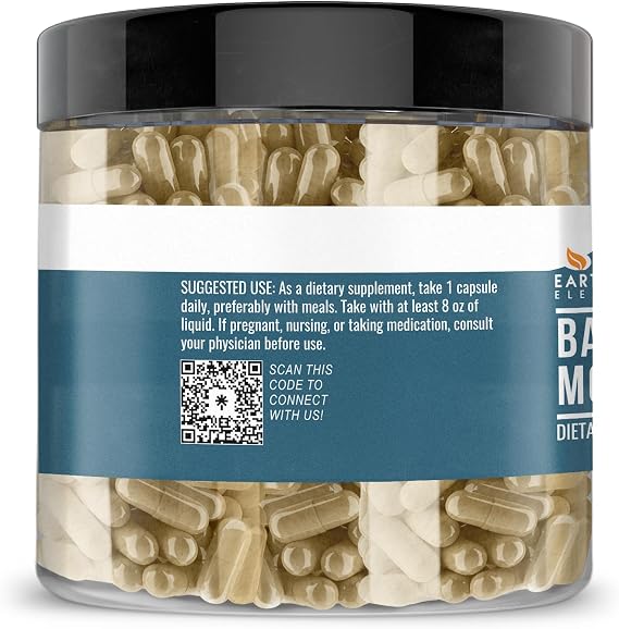 Earthborn Elements Bacopa Monnieri 200 Capsules, Pure & Undiluted, No Additives