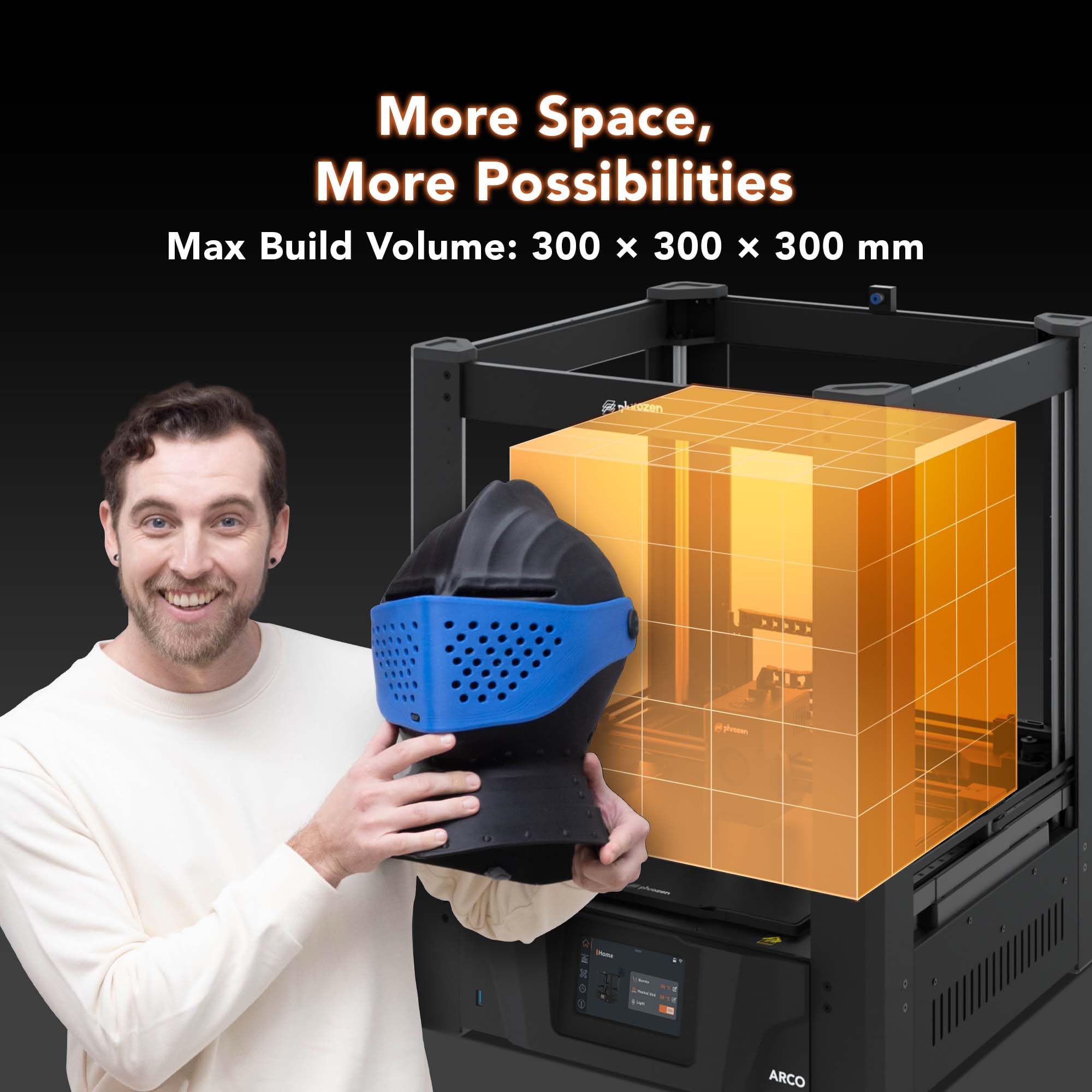 Phrozen Arco FDM Stampante 3D, Velocità di stampa massima 600 mm/s, Accelerazione 30.000 mm/s², Calibrazione automatica del livello, Stampa Multicolore, Stabilità Superiore, Dimensioni: