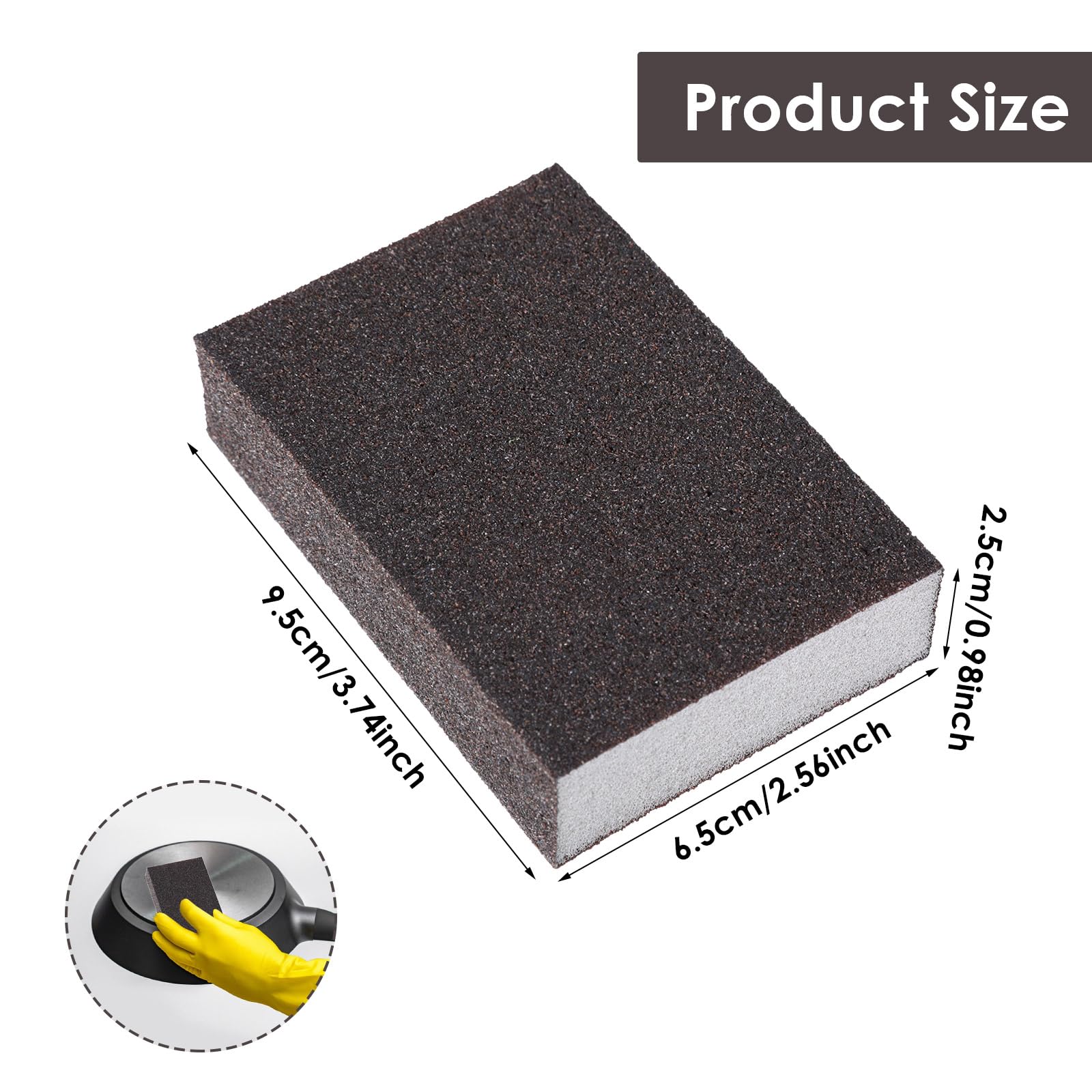 Kit 6 Spugne Abrasive Con Grana 60/80/100/120/180/220 - Lavabili E Riutilizzabili Per Legno, Metallo, Vernice E Pareti - Dimensioni 7x10x2.5cm