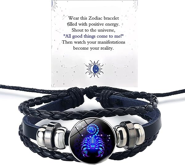 Zodiac Signs Spirit Bracelet, Spiriletta Pulseras Amuleto Espiritual Multilayer Adjustable 12 Constellation Gleym Spiritual Bracelet Glow in the Dark Zodiac Cuff Bangles for Constellation Lover Birthday Jewelry Gifts for Women Men
