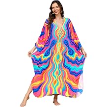 Kaftan Dresses Printed Moo Moos for Women Plus Size Mrs Roper Caftan Batwing Nightgowns Lounge Summer Beach Cover Ups