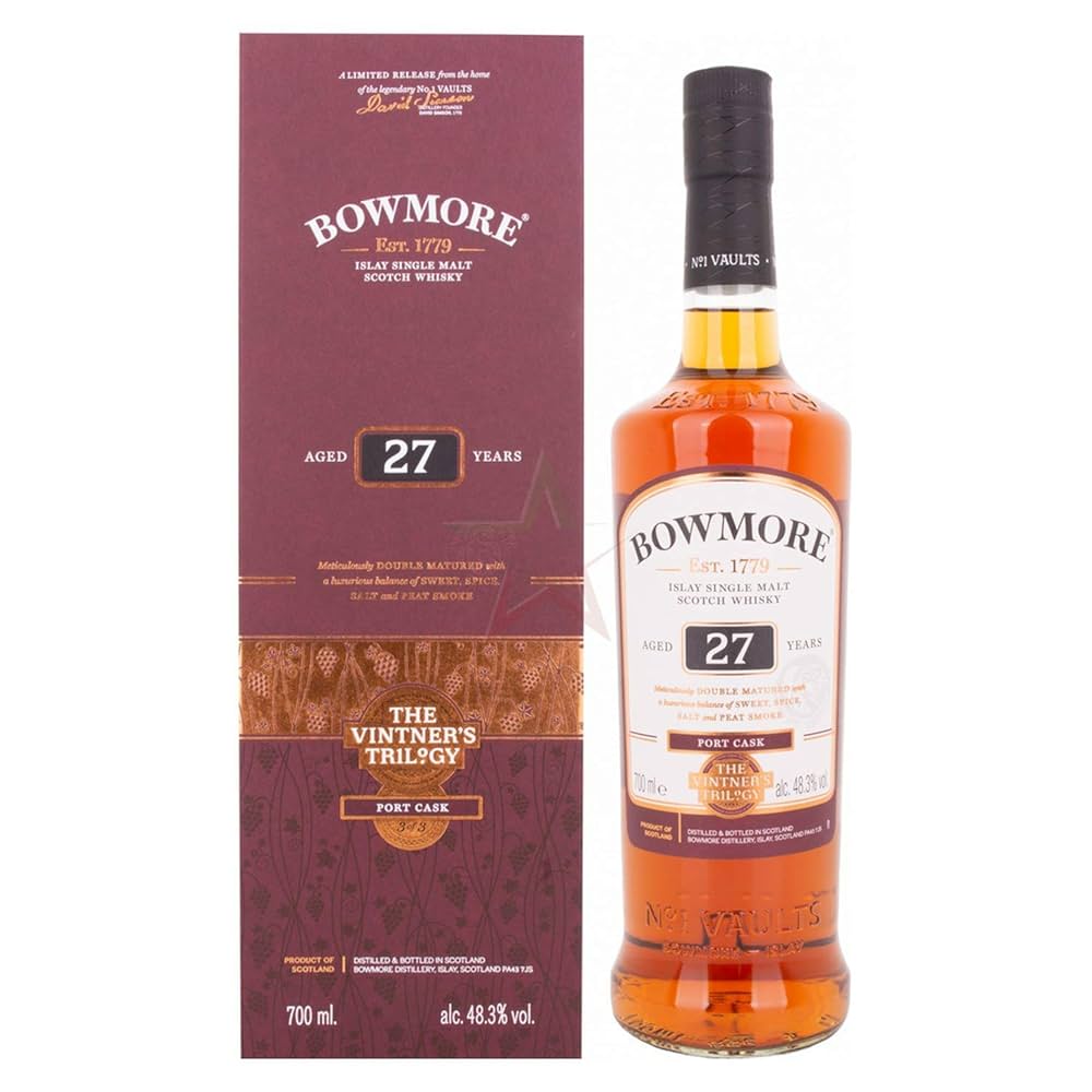 Amazon.co.jp: ボウモア 27年 ダブルマチュアード 700ml 48