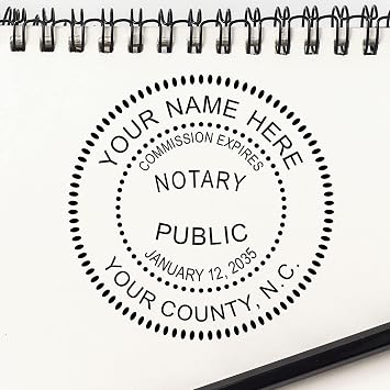 Self-Inking Notary Stamp for North Carolina Notary Public - Durable, Quality, 1-5/8 Round Notary Stamp North Carolina - Ideal for Official Documents, Certificates, and Legal Papers