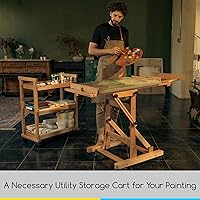Vista 6 de MEEDEN – Organizador de almacenamiento para carrito de arte, carrito de estudio de 3 niveles con ruedas, carro multifuncional con estanterías sobre