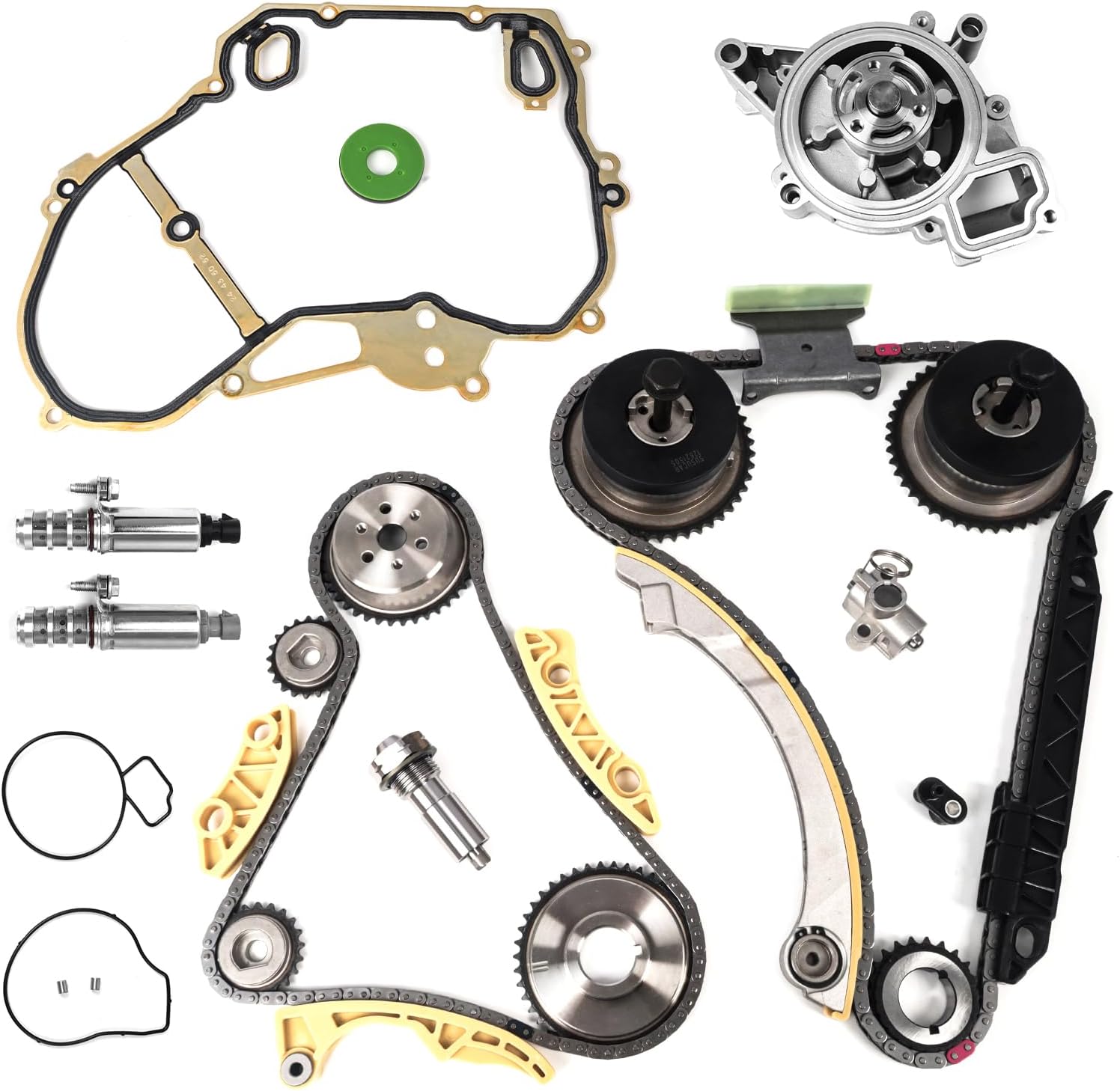 2.4 Ecotec Timing Chain Kit with Water Pump - Compatible with 2011-2017 GMC Terrain, Chevy Equinox/Malibu/Captiva, Buick Lacrosse/Verano 2.2L 2.4L Engine 9-4201S 9-4201SX