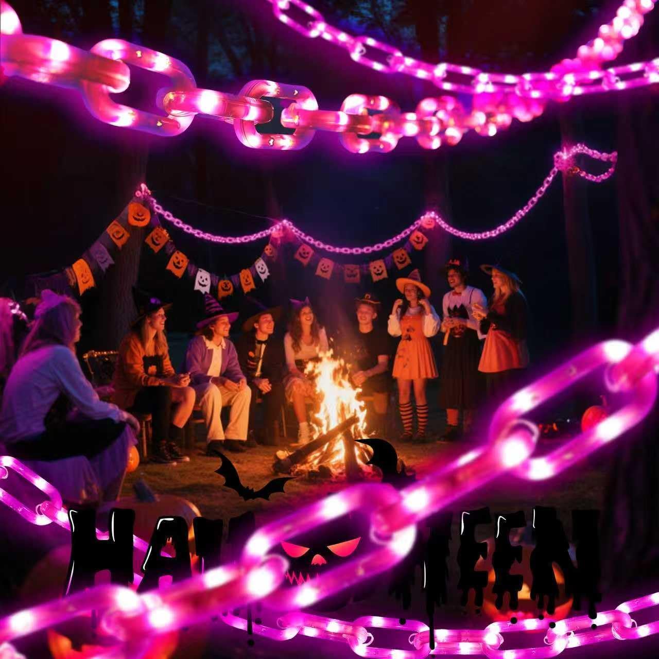 Halloween Decoration Solar Light String,6.6FT, 100 LED Purple Chain Lights. IP44 Waterproof, 8 Lighting Modes. Perfect For Horror Costume Accessories, Haunted House Courtyards & Halloween Party Decor.