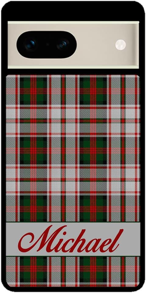 Christmas Tartan Quilt Blanket Personalized Black Rubber Phone Case Compatible With Google Pixel 10, 10 Pro, 10 Pro XL, 9a, 9 Pro, Pixel 9, Pixel 9 Pro XL, 8a, 8 Pro, 8, 7, 6, 6a, 6 Pro, 5, 4
