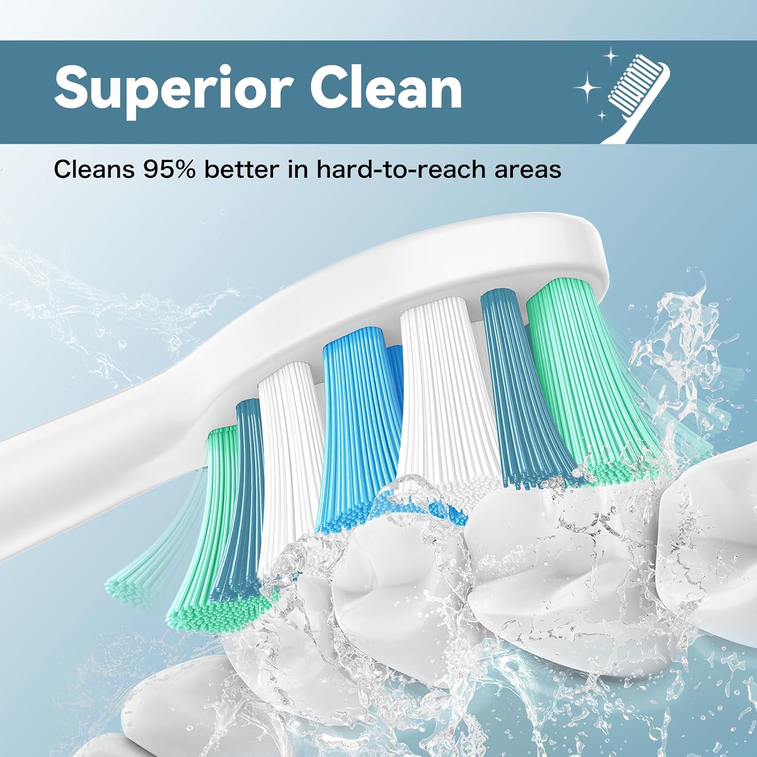 Replacement Toothbrush Heads Compatible with Philips Sonicare Electric Toothbrushes, 8 Pack, Snap-on System, Soft Dupont Bristles with Protective Cover