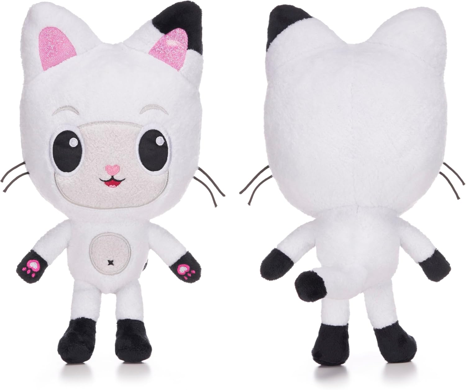 Posh Paws 50105 Gabby's Dollhouse 25cm (10-inches) Pandy Paws Character Soft Plush Toy, White