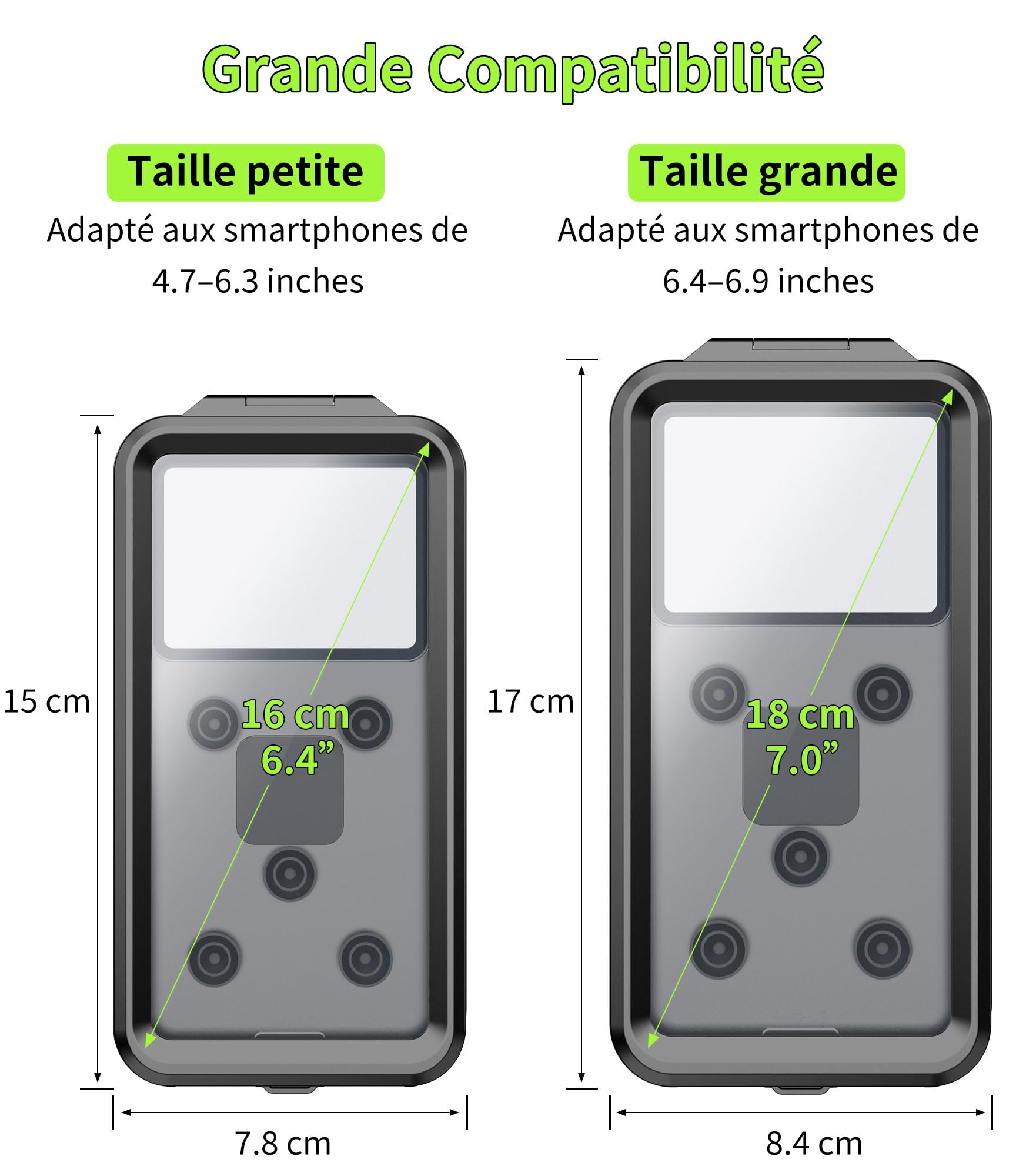 Cozycase 1 Sec. 1 Clic Antivol Etanche Support Telephone Velo Moto, Petit | Metal Porte Velo Coque Waterproof Pour iPhone 17 16 15 14 13 12 Mini Pro 16e 17e Samsung Galaxy S26 S25 S24 S23 S22 S21 Plus