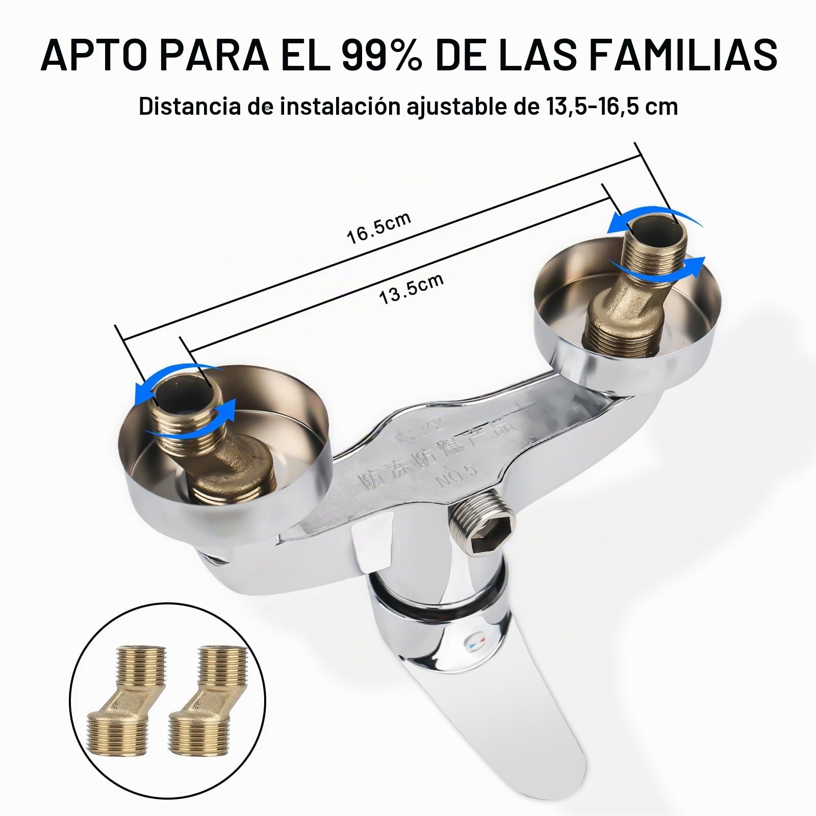 XTDMJ Grifo de ducha, monomando de superficie, grifo monomando para ducha, grifo cromado con G ½ caño, grifo de ducha con núcleo de válvula de cerámica