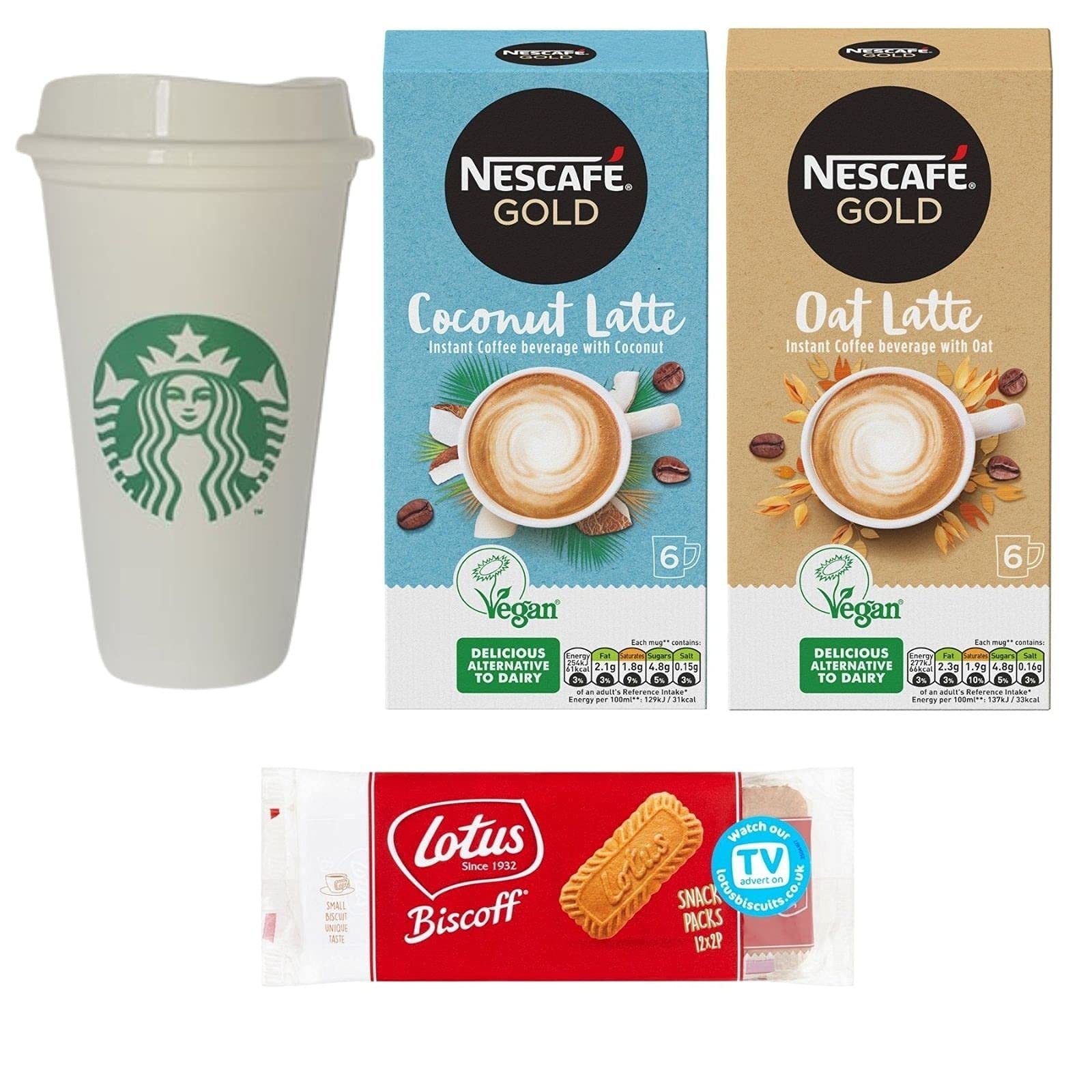 Buy Vegan Friendly Coffee Bundle & Starbucks Reusable Hot Cup, Nescafe