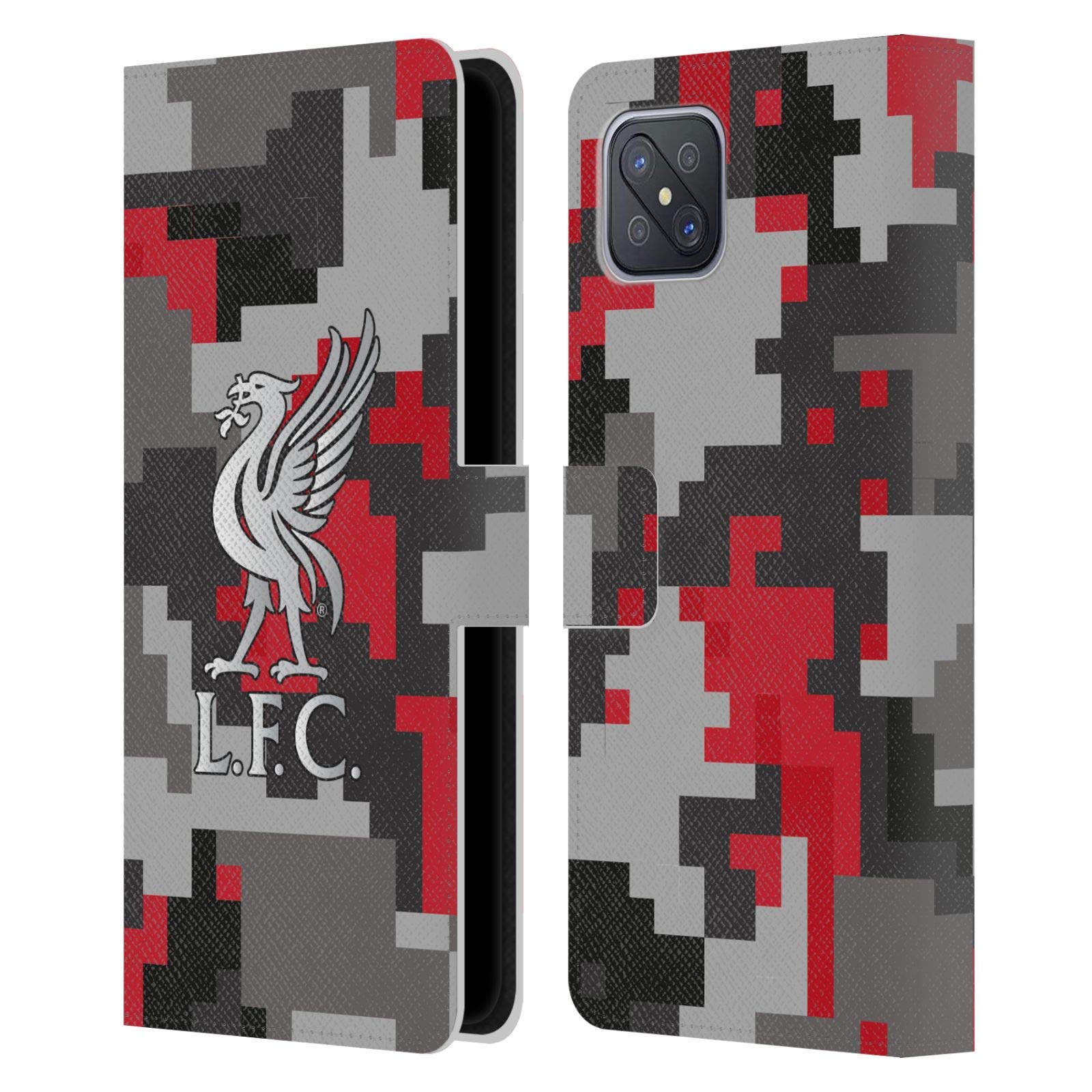Head Case Designs Officially Licensed Liverpool Football Club Club Colours Digital Camouflage Leather Wallet Case Compatible With Oppo A92s 5G