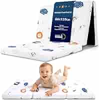 Materasso Pieghevole Neonato 60x120cm - Schiuma Traspirante, Fodera Lavabile, Con Stelle