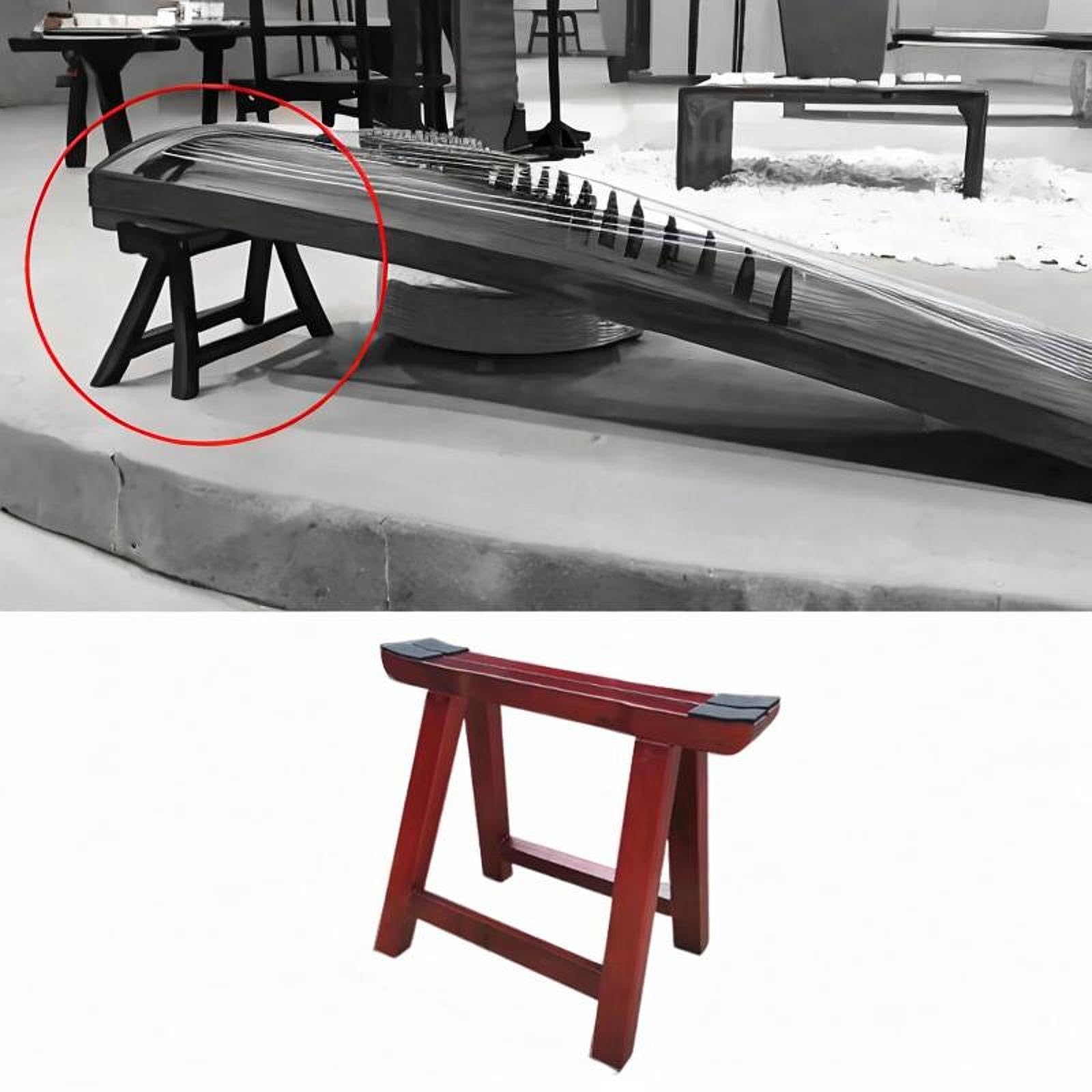 Oshhni Guzheng-Ständer aus Holz, ein Stil-Ausstellungsständer, Guzheng-Halter für die Bühne, Reisen, Rot