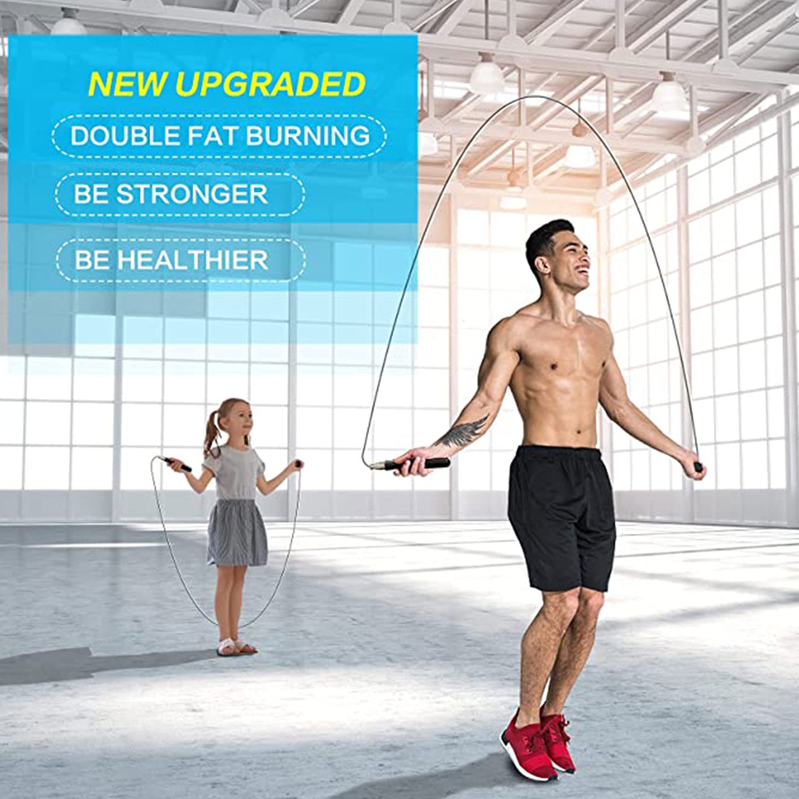 Springseil Speed Jump Rope Verstellbar rutschfest Schwere rutschfeste Griffe Professioneller Sport, Training, Geeignet Für Kinder Und Erwachsene
