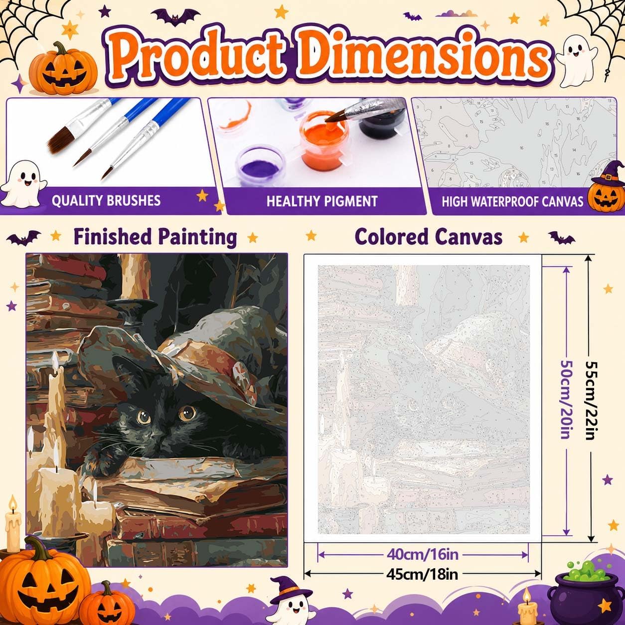Cat Paint by Numbers Kit for Adults, Adult Paint by Number Kits 16x20 Inch image 5