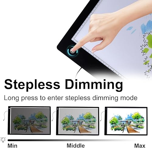 Miniatura 4 de VKTEKLAB A1 Caja de Luz Extra Grande para Trazado con Cable Adaptador AC, Tablero de Luz Ultradelgado para Pintura de Diamantes, Atenuación Sin