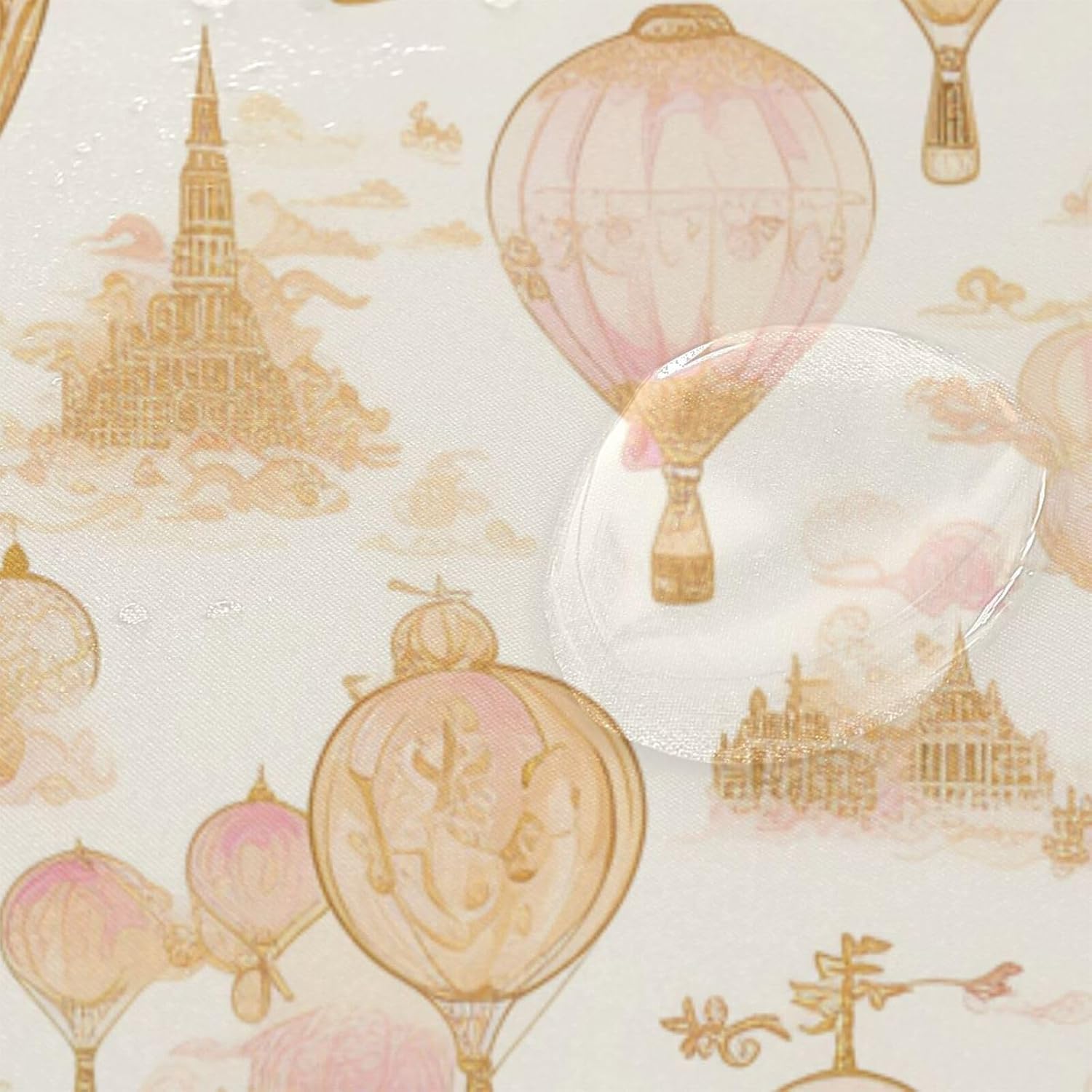 72x72 Inch Shower Water Proof Sets with Shower Curtain with Washable Fabric Luxury Curtain Liner for Hotel Bath Hot Balloon Rose Gold