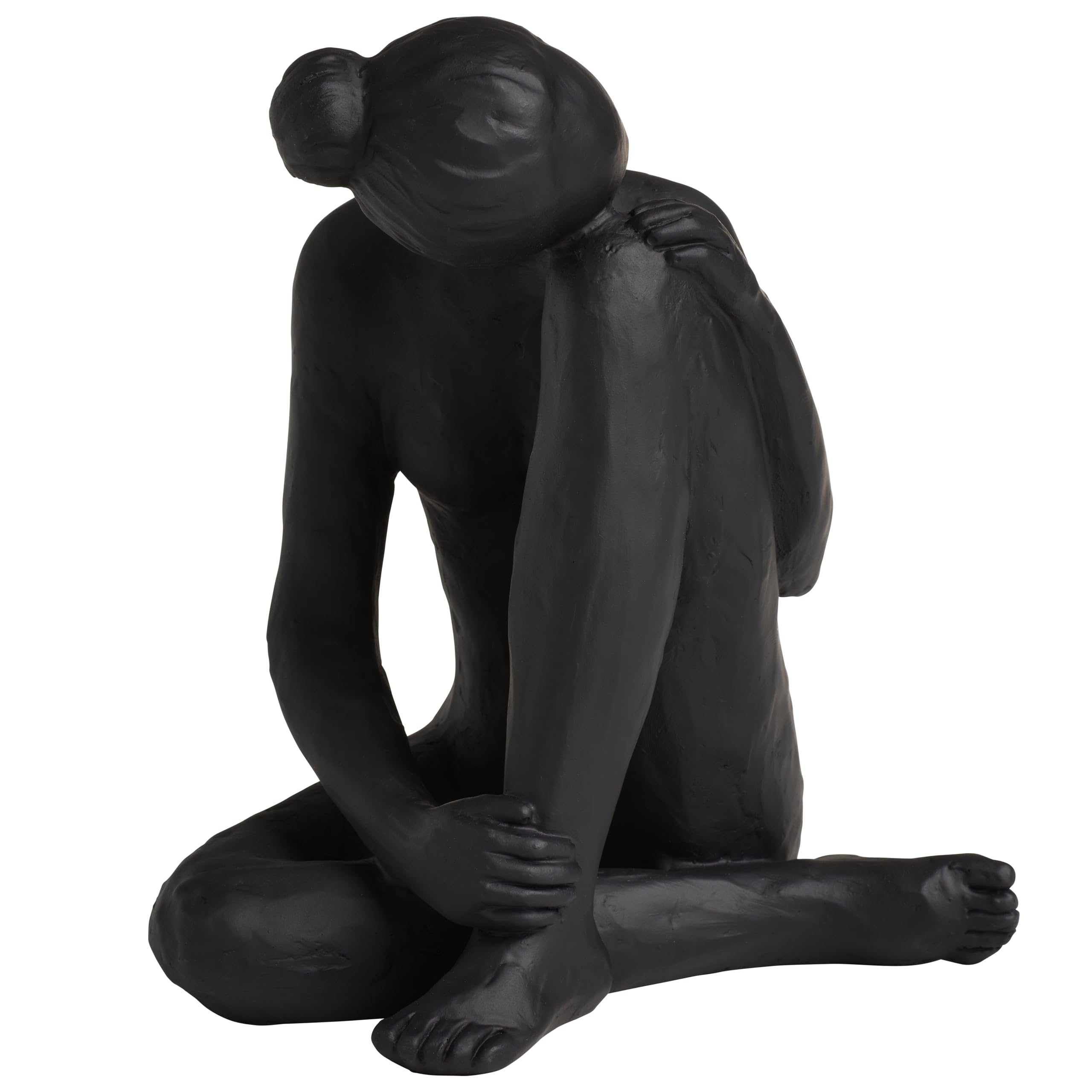 Mikasa Black Sitting Woman Resin Figurine, 8.25 Inch Decorative Sculpture for Home Decor, Yoga-Inspired Pose, Elegant Room Decor Accent Piece