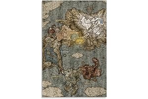 ELDEN RING Map Poster Landscape Art Cover Poster Wall Art Deco Canvas