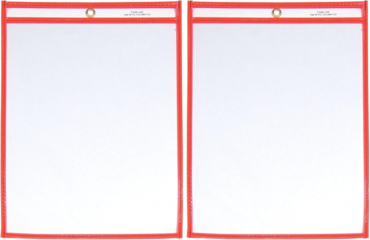 C-Line Neon Stitched Shop Ticket Holders, Orange, Both Sides Clear, 9 x 12 Inches, 15 per Box (43912)