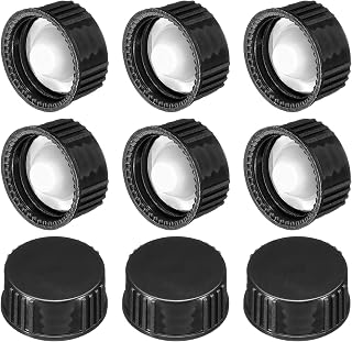 PATIKIL 22mm Phenolic Resin Cover, 144pcs Poly Seal Screw Cap Growler Cap Phenolic Cover Thread for 22-400 Glass Beer Brewing Bottles Gallon Growler Gallon Jug, Black