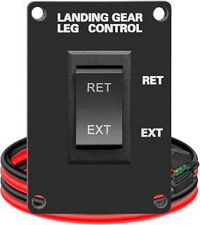 Landing Gear Replacement Switch with Black Iron Panel, Anti-Rust Prevention Metal Landing Gear Switch Fit for 5th Wheel RVs and Trailers, 1.5m Long