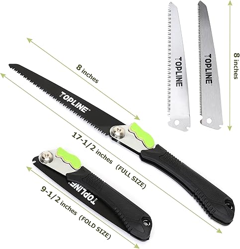 Miniatura 4 de TOPLINE Kit de sierra de mano plegable 3 en 1 hoja afilada de 8 pulgadas incluida sierra plegable para árboles sierra de mano plegable de jardín con