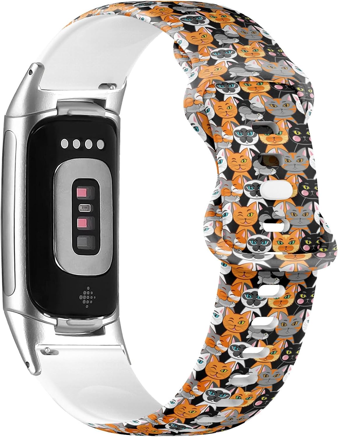 Compatible with Fitbit Charge 5 / Fitbit Charge 6 Soft Silicone Watch Band (Different Cats Can Be) Soft Sports Strap Bracelet Wristband for Women Men