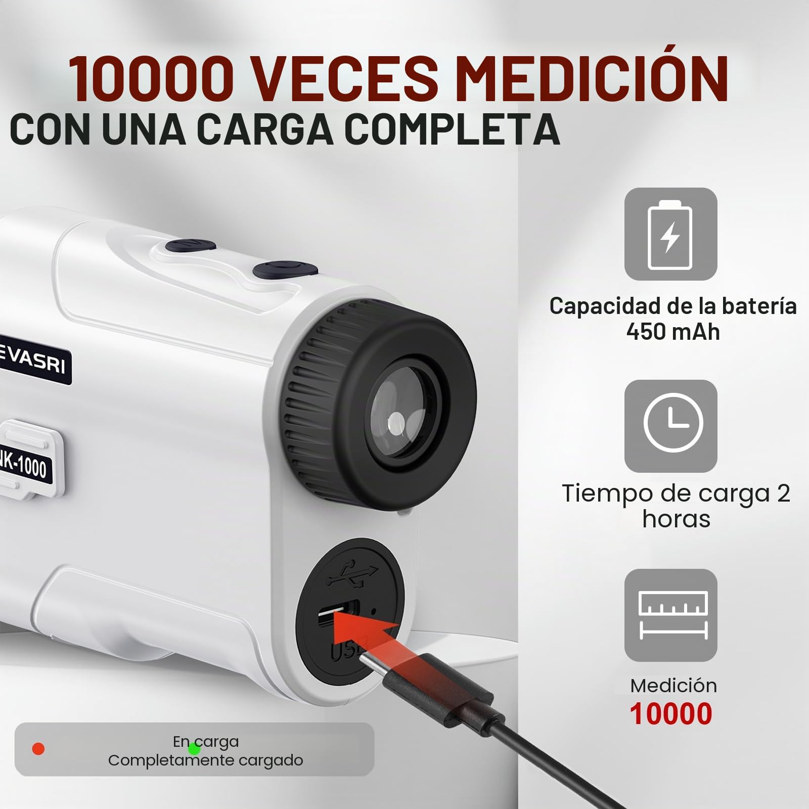 REVASRI Telémetro de golf con vibración de pendiente y bloqueo de pin, interruptor de pendiente externo para torneos de golf legal, telémetros con batería recargable de 600/1000 yardas