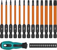 efuturetime 13 darabos Torx csavarhúzó bit készlet 75mm, mágneses hosszú bitek T5-T40, S2 acél csavarbehajtó készlet 1