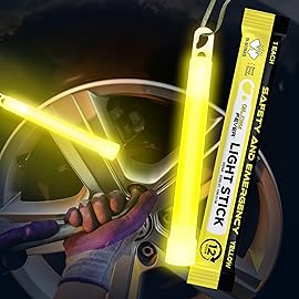 Glow Fever Emergency Safety Military Grade Glow Sticks, 10PCS, 6 Ultra Bright Light Sticks with 12 Hours Duration. Great for Hiking, Party, Camping, Blackouts, Hurricane and Survival Kits (Yellow)