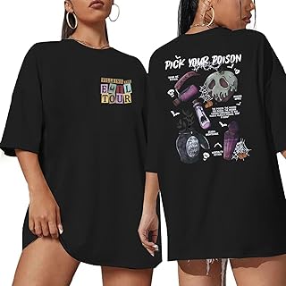 Villains The Evil Tour Shirts for Women Halloween Shirt Girl Trip Tees Oversized Halloween Short Sleeve Tops