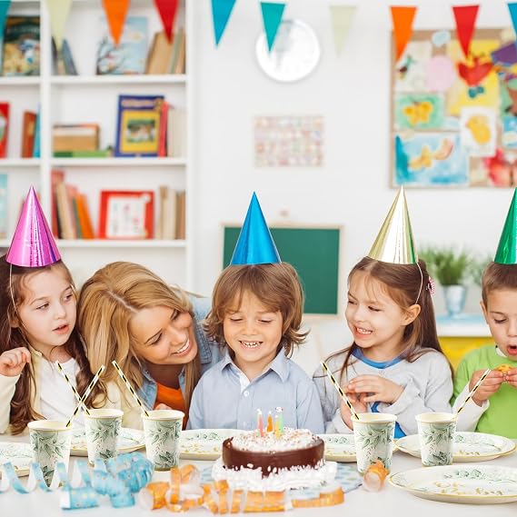 Sage Green Party Tableware, 200 Pieces, Neutral Green Birthday Decoration, Includes Plates, Cups, Napkins for Birthday, Baby Shower Party-25 Guests (Baby)